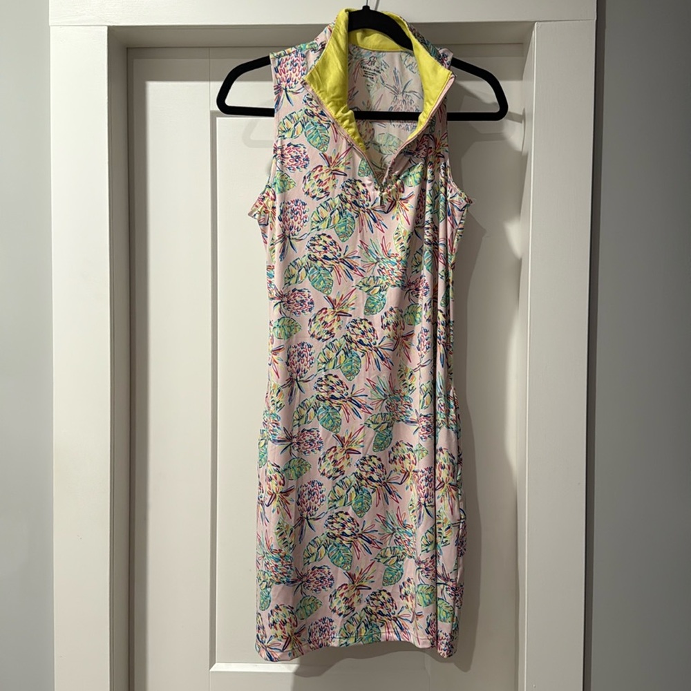 Emerald White Cream Polo Collar Sleeveless Sundress